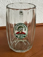 VK  Bierkrug Martinsbräu Marktheidenfeld Sachsenglas Marke im Boden 0,5 L Email