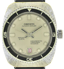 Oberon Vintage-Automatik-Herren-Armbanduhr im Taucher- Stil, 42x36mm 70er Jahre