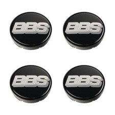 4 x BBS 2D Nabendeckel Ø70,6mm schwarz, Logo silber - 10023603 58071011