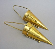 1 Paar Krämmerhus Dänische Weihnachtsdeko Messing Zapfen Retro Vintage Hängevase