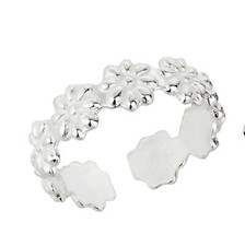 Zehenring Zehring Blumenmuster 925 Silber Zehenschmuck