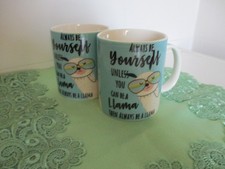 Tassen "Lama"  2er-Set blau