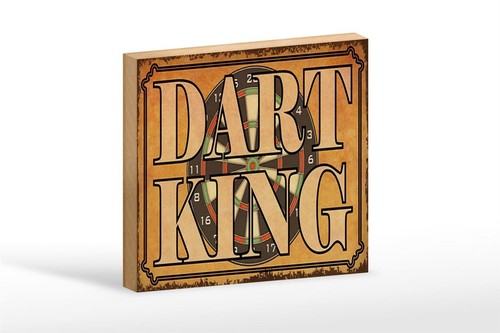 Holzschild dart king vers - holzschild, 3