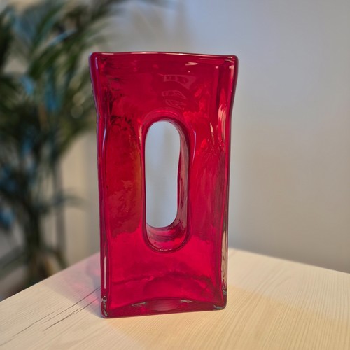 Vintage kunstglas vase rot - vintage,