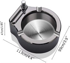 Luxuriöser Aschenbecher Feuerzeug Gas Kerosin Zigaretten Edel Geschenk Idee NEU