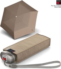 Knirps Regenschirm Damen Taschenschirm mini klein leicht Travel hazelnut beige