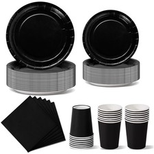Partygeschirr Set Schwarz