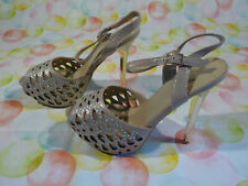Sergio Todzi - Sandaletten Pumps 13cm Gold/Beige mit Glasperlen Gr.38 Neu