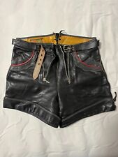 Seltene Vintage Haelson Glattlederhose kurz,  in Gr. 12, Schwarz "top"
