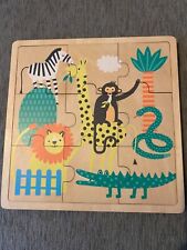 Kinder Holz Puzzle Dschungel Tiere Löwe Giraffe Krokodil Zebra Schlange benutzt