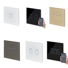 RetroTouch Glas Touch/WiFi/Dimmer/Verschluss weiß/Schwarz/Grau/Messing Schalter