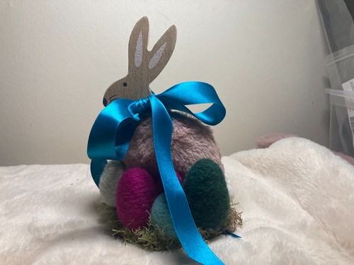 Osternest hase mit rosa - osternest,