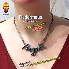 1 Fledermaus Anhänger Halskette Edelstahl Vampir Gothic Damen Helloween Ring 