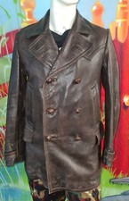 alte 30er Lederjacke Vintage Oldtimer 40er Motorrad Antik Kutscher Bergfreund