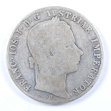 Seltene Münze Österreich Franz Joseph I. 1860 B 1 Florin Kranzschleife hoch