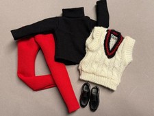 Barbie Ken Fashion Kleidung, Hose  ,Rollkragen Pulli , Pullunder , Schuhe ￼