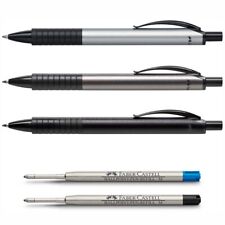 FABER CASTELL Kugelschreiber Basic Aluminium M silber anthrazit schwarz [wählbar