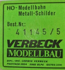 Verbeck H0 Dampflok Plakette