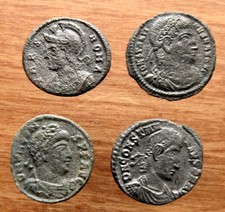 Spätes Rom - Lot von 4Unbestimmten Nummi  des  4. Jhdt. AD.
