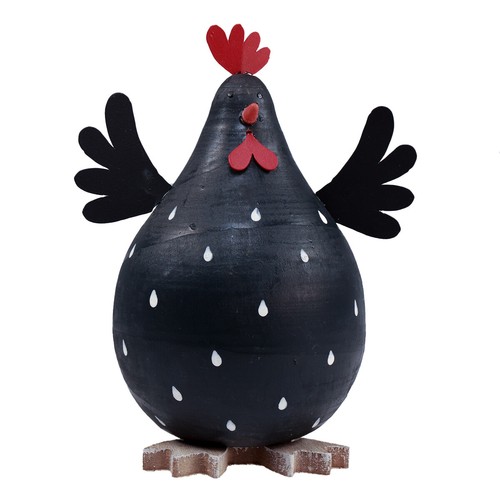 Deko huhn schwarz - huhn, holzdeko