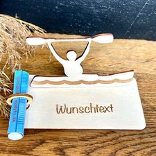 Geldscheinhalter Kanu 1er personalisiert Kajak Wildwasser Rafting Fluss Geschenk