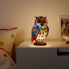 Buntglas-Nachttischlampe