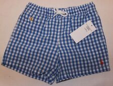 Ralph Lauren (Bade)-shorts hellblau-weiß-kariert NEUW Gr.98,,110, 116 oder 164