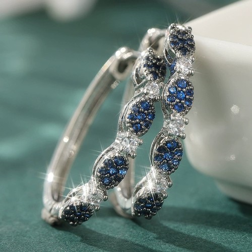 Women blue diamond shaped - diamond, c-shaped