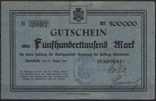 9896 1 x - 1, notgeld