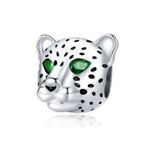 Charm Perle 925 Silber Tier Leopard Leo - Passt auch für Pandora Armband