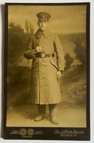 Kabinettfoto soldat feldgrau - kabinettfoto,