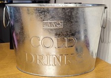 Livivo Eimer aus verzinktem Stahl 24L Getränke Eiskühl mit Griffen für Versammlungen