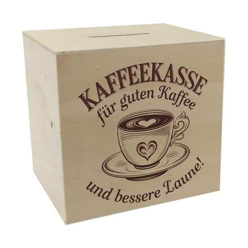 Kaffeekasse spardose aus holz - aus,