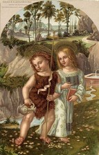 AK Kinder mit Heiligenschein - Gemälde / Bild in Farbe - unbenutzt