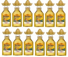 1 Box a 12 x 50ml Sierra Tequila Reposado 38% Vol. mit Hut Pet