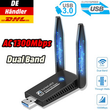 WLAN Stick 1300Mbps USB WiFi AC Dongle Wireless Adapter Dual Band 2.4GHz 5GHz PC