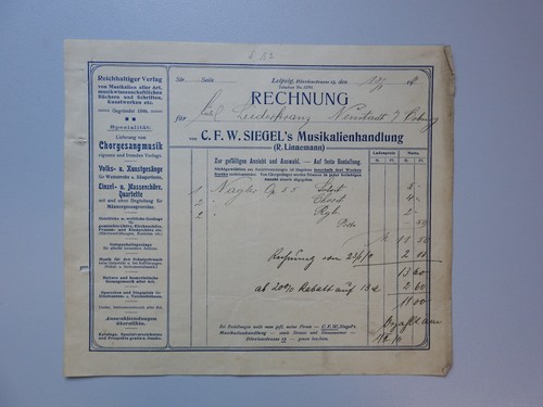 A165 rechnung w - f., siegel