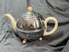 Art Deco Kugelkanne BSF D.R.P. Bauhaus Bauscher 1,2 Liter versilbert 