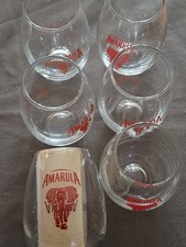 6 Amarula Fruchtlikör Gläser, bauchige Gläser,  Elefantenlogo, Neu/ Neuwertig 
