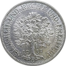 Weimar - 1932 G - 5 Reichsmark