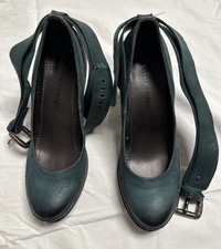 A.S.98 Airstep Gr 37 Damen Leder Pumps dunkelgrün High Heel Neu