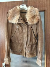 ZARA Echt Lederjacke cognac S Echt Pelzkragen aus Lammfell