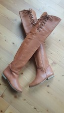 Overknee  Vintage Stiefel Leder in Gr. 36 made in Italy, 80th style Top