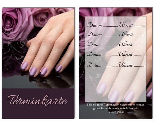 100 terminkarten nagelstudio - x,