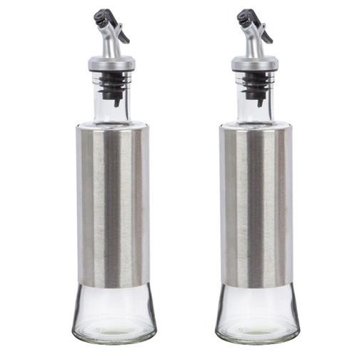 Silber edelstahl olivenöl - 2x,