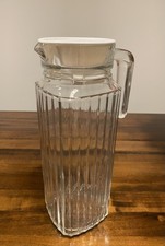 Krug, Kanne, Karaffe, Glaskaraffe, Wasserkaraffe mit Deckel, 1 Liter