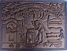 Antike Gusseisen Ofenplatte