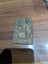 Edle Bronze Plakette Maria mit