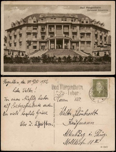 Ansichtskarte bad mergentheim - ansichtskarte,