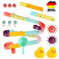 44 Stück DIY Kugelbahn Badewannenspielzeug ab 3 4 5 Badespielzeug mit Saugnäpfe